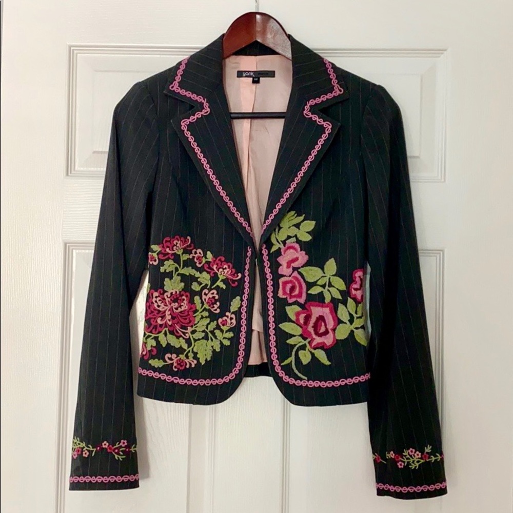 🪷Pinstripe embroidered jacket Yank American 1/2